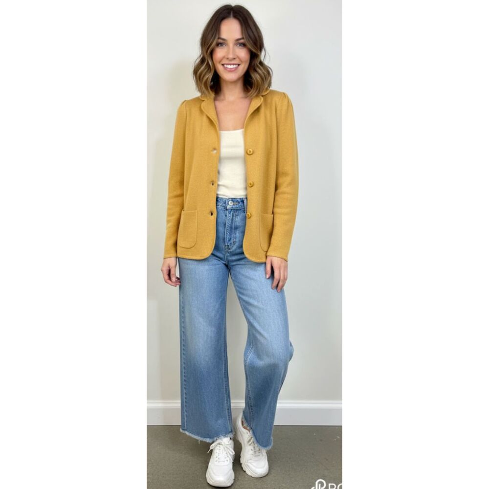 🧥 Talbots Pure Merino Wool Button-Front Cardigan Blazer - Size M